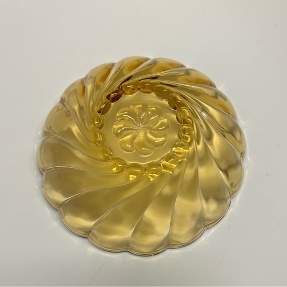 Vintage Hazel Atlas Marigold Amber Swirl Depression Glass Fruit/Dessert Bowl, - Picture 7 of 12